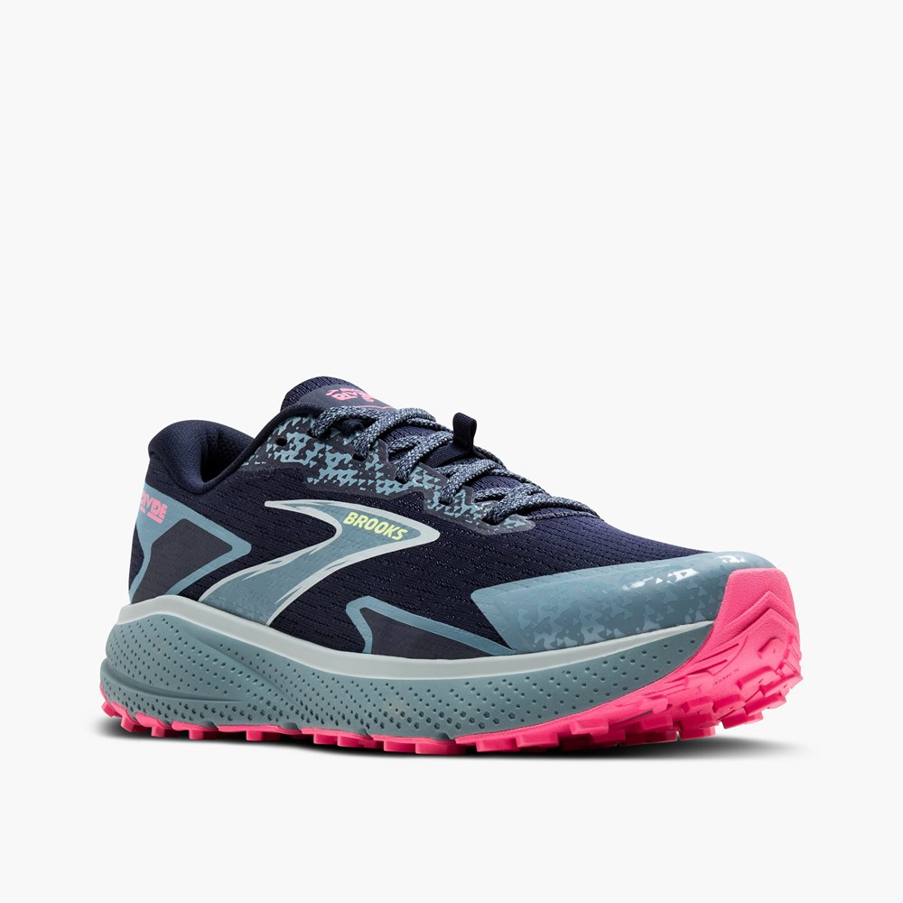 Chaussure Trail Running Brooks Divide 5 Bleu Marine Noir Rose Femme | CTG-1831728